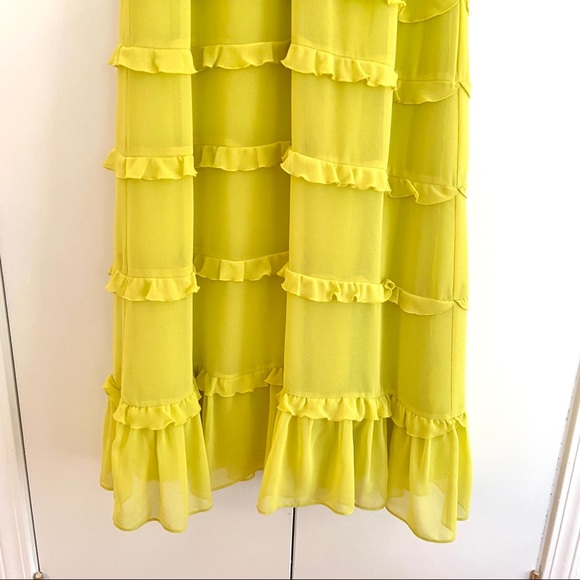 Badgley Mischka Ruffled Tiered Georgette Gown - Picture 5 of 16